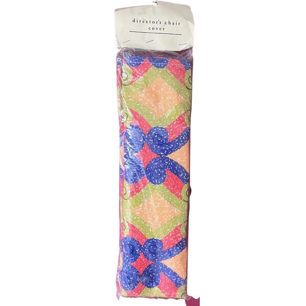 Pier 1 Coral Blue Green Bright‎ Abstract Director’s Chair Cover Single NEW
